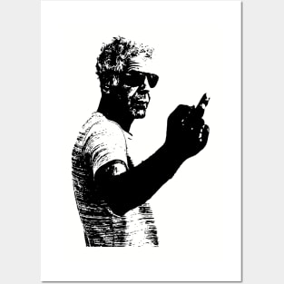 Anthony Bourdain middle finger Posters and Art